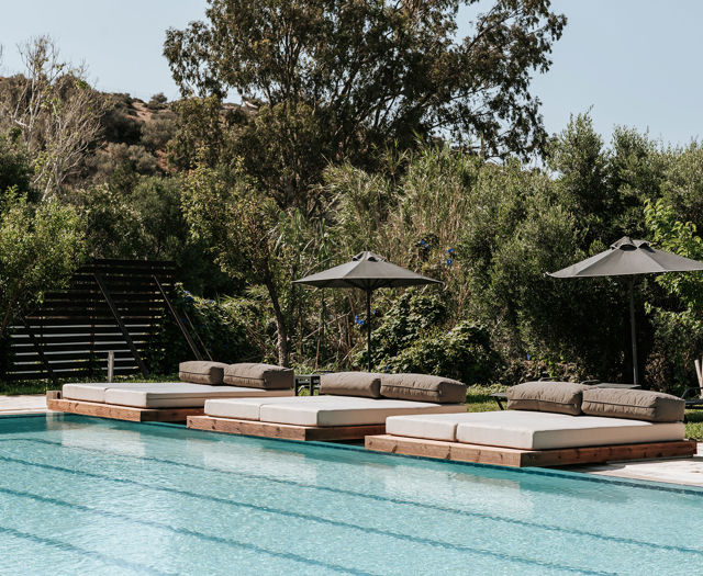 The Maxine Hotel Agia Galini pool and sunbeds
